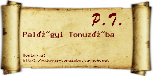 Palágyi Tonuzóba névjegykártya